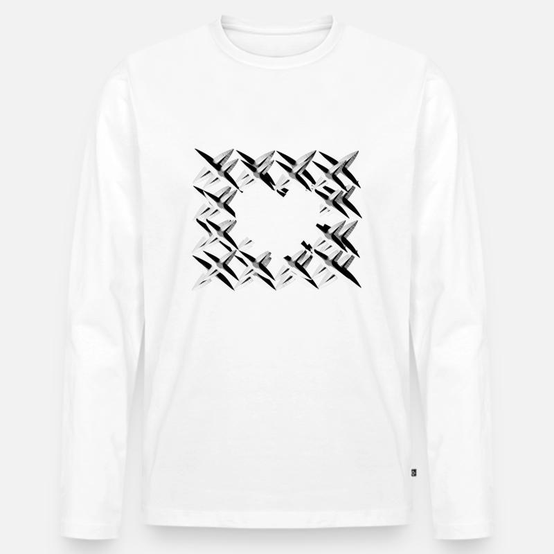 pattern cross net grey - Men's Premium Organic Long Sleeve Shirt - white