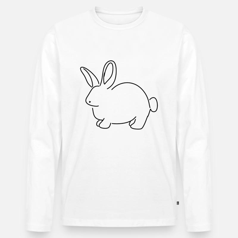Hase Symbol Tier süß - Männer Premium Bio Langarmshirt - Weiß