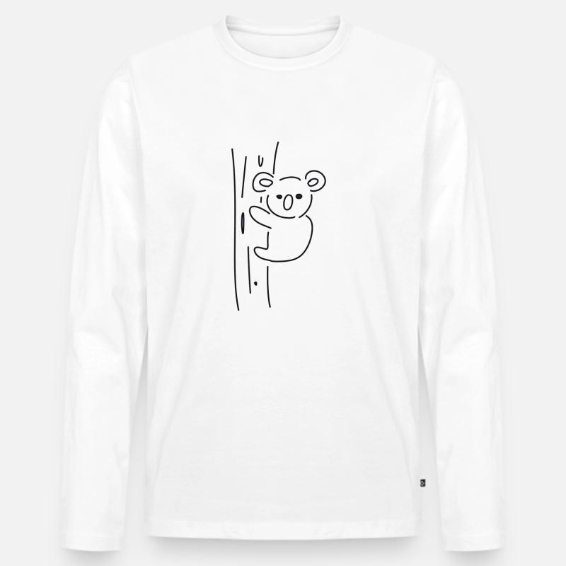 Koala symbol Tier Baum klettern - Männer Premium Bio Langarmshirt - Weiß