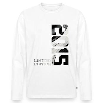 11E ANNIVERSAIRE ÉDITION LIMITÉE 2015 - T-shirt manches longues Premium bio Homme - blanc - Devant - Nico (187cm)