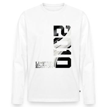 16. GEBURTSTAG LIMITED EDITION 2010 - Männer Premium Bio Langarmshirt - Weiß - Vorne - Nico (187cm)