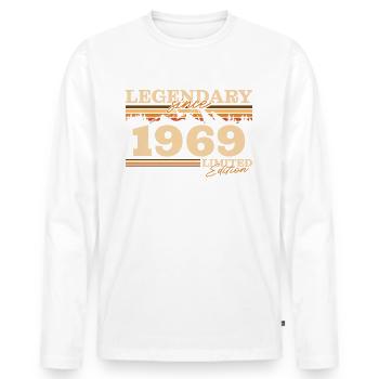 Vintage Geburtstag Berge Jahrgang 1969 - Männer Premium Bio Langarmshirt - Weiß - Vorne - Nico (187cm)