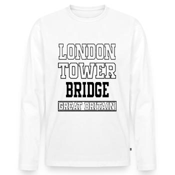 Tower Bridge de Londres, Angleterre Bridge City - T-shirt manches longues Premium bio Homme - blanc - Devant - Nico (187cm)