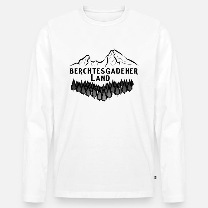 Berchtesgaden - Männer Premium Bio Langarmshirt - Weiß