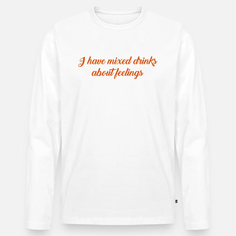 Mixgetränke Text - Männer Premium Bio Langarmshirt - Weiß