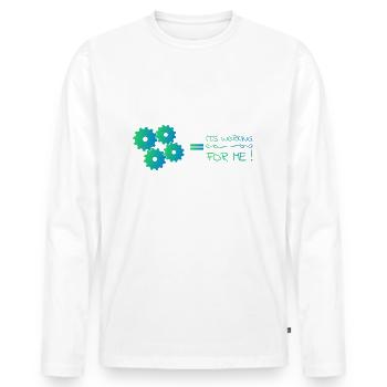 Zahnräder lustig kreativ Teenager cool modern fun - Männer Premium Bio Langarmshirt - Weiß - Vorne - Nico (187cm)