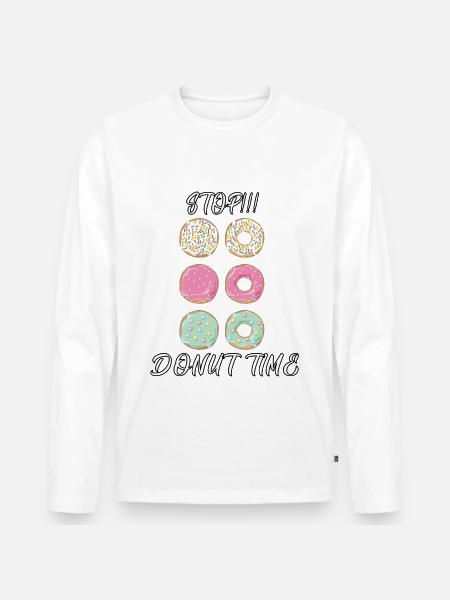 donut - Men's Premium Organic Long Sleeve Shirt - white