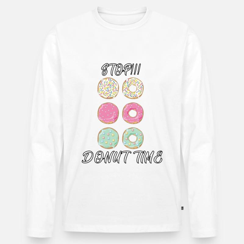 Donut - Männer Premium Bio Langarmshirt - Weiß