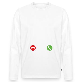 Wild boars call I have to go hunting hunting - Men's Premium Organic Long Sleeve Shirt - white - Front - Nico (187cm)