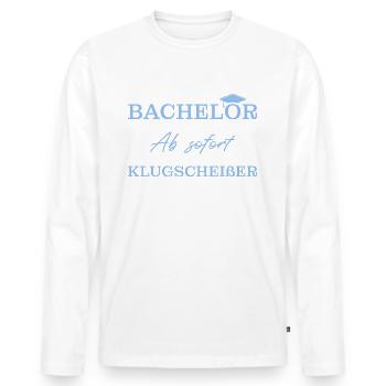 Bachelor bestandene Bachelorprüfung Abschluss - Männer Premium Bio Langarmshirt - Weiß - Vorne - Nico (187cm)