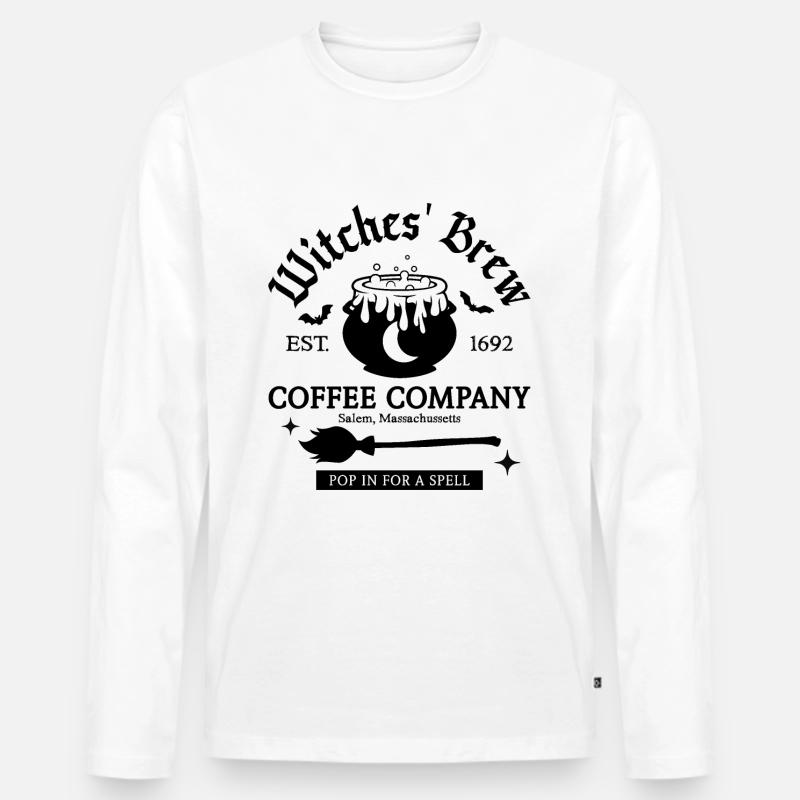 Hexengebräu - Männer Premium Bio Langarmshirt - Weiß