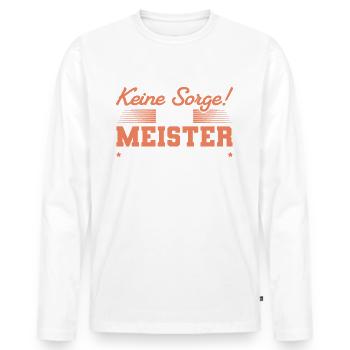 Fortbildung bestanden Meisterprüfung Meister - Männer Premium Bio Langarmshirt - Weiß - Vorne - Nico (187cm)