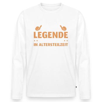 Altersteilzeit 2024 Angehende Rente - Männer Premium Bio Langarmshirt - Weiß - Vorne - Nico (187cm)