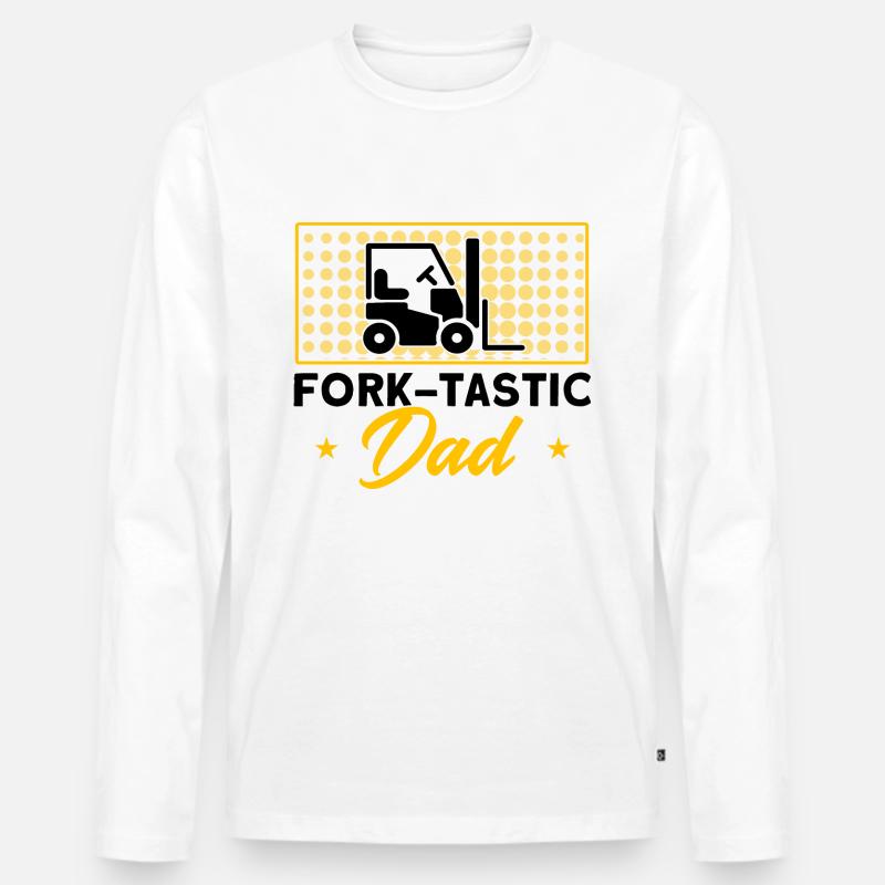 Gabelstaplerfahrer Gabeltastischer Vater Geschenk - Männer Premium Bio Langarmshirt - Weiß