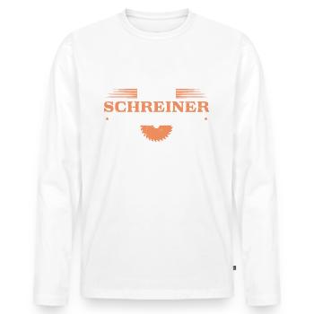 Tischler Spruch Holzmechaniker Schreiner - Männer Premium Bio Langarmshirt - Weiß - Vorne - Nico (187cm)
