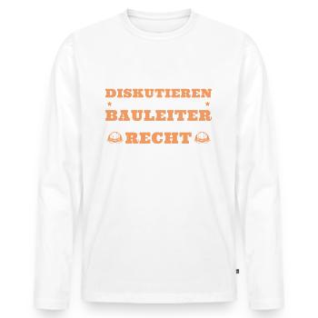 Bauaufsicht Bauherr Bauleiter - Männer Premium Bio Langarmshirt - Weiß - Vorne - Nico (187cm)