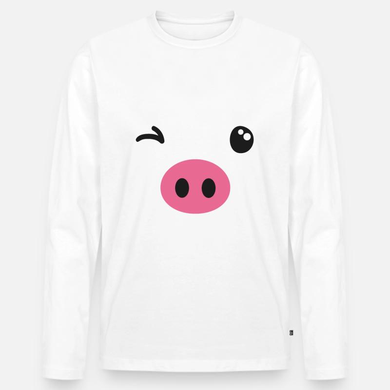 Schwein Kostüm - Männer Premium Bio Langarmshirt - Weiß