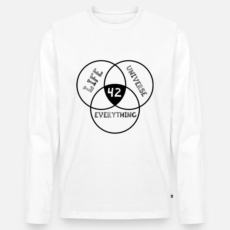 Antwort 42 - Männer Premium Bio Langarmshirt - Weiß