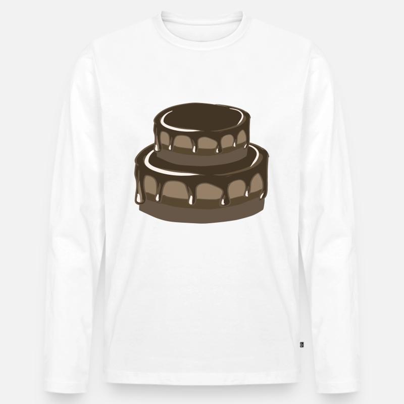 torte schokolade - Männer Premium Bio Langarmshirt - Weiß