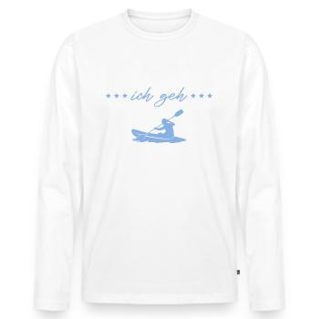 Kajak Mir egal Ich geh Paddeln - Männer Premium Bio Langarmshirt - Weiß - Vorne - Nico (187cm)