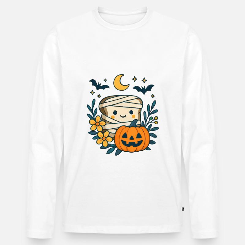 Halloween Toast Kostüm Geschenk - Männer Premium Bio Langarmshirt - Weiß