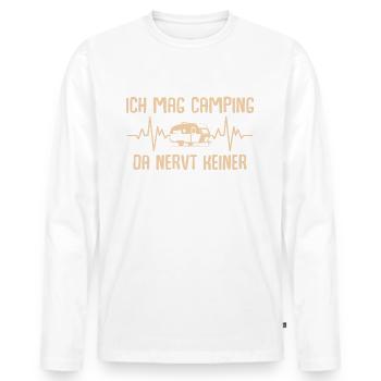 Camping Da nervt keiner - Männer Premium Bio Langarmshirt - Weiß - Vorne - Nico (187cm)