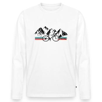 Rennrad Radsport Retro Berge - Männer Premium Bio Langarmshirt - Weiß - Vorne - Nico (187cm)
