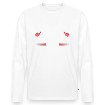 Arbeitskollege Büro bester Kollege - Männer Premium Bio Langarmshirt - Weiß - Vorne - Nico (187cm)