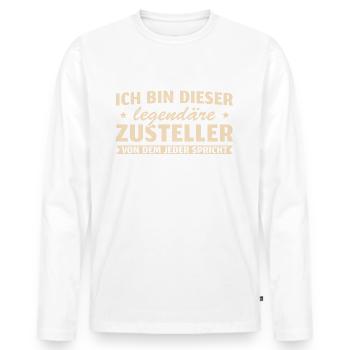 Paketdienst Legendärer Zusteller - Männer Premium Bio Langarmshirt - Weiß - Vorne - Nico (187cm)