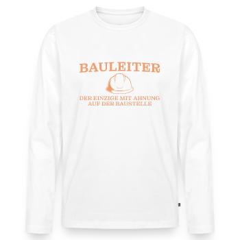 Bauleitung Baustelle Bauleiter - Männer Premium Bio Langarmshirt - Weiß - Vorne - Nico (187cm)