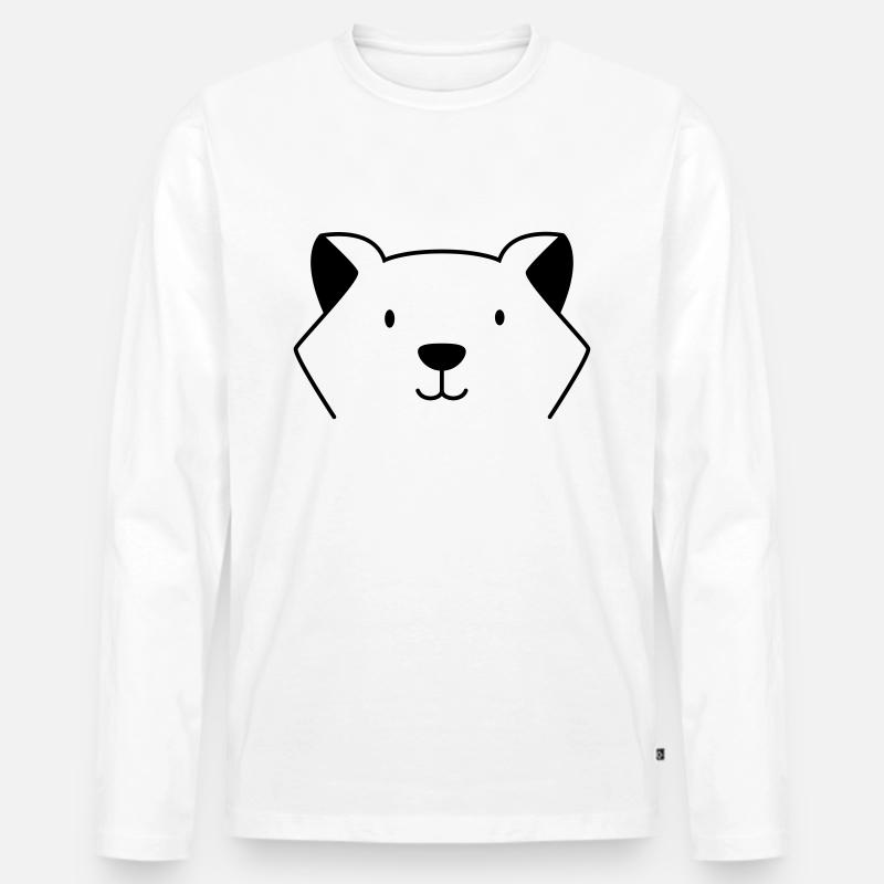 Hund - Männer Premium Bio Langarmshirt - Weiß