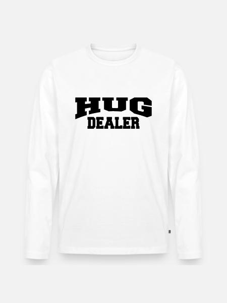 Hug Dealer - Männer Premium Bio Langarmshirt - Weiß
