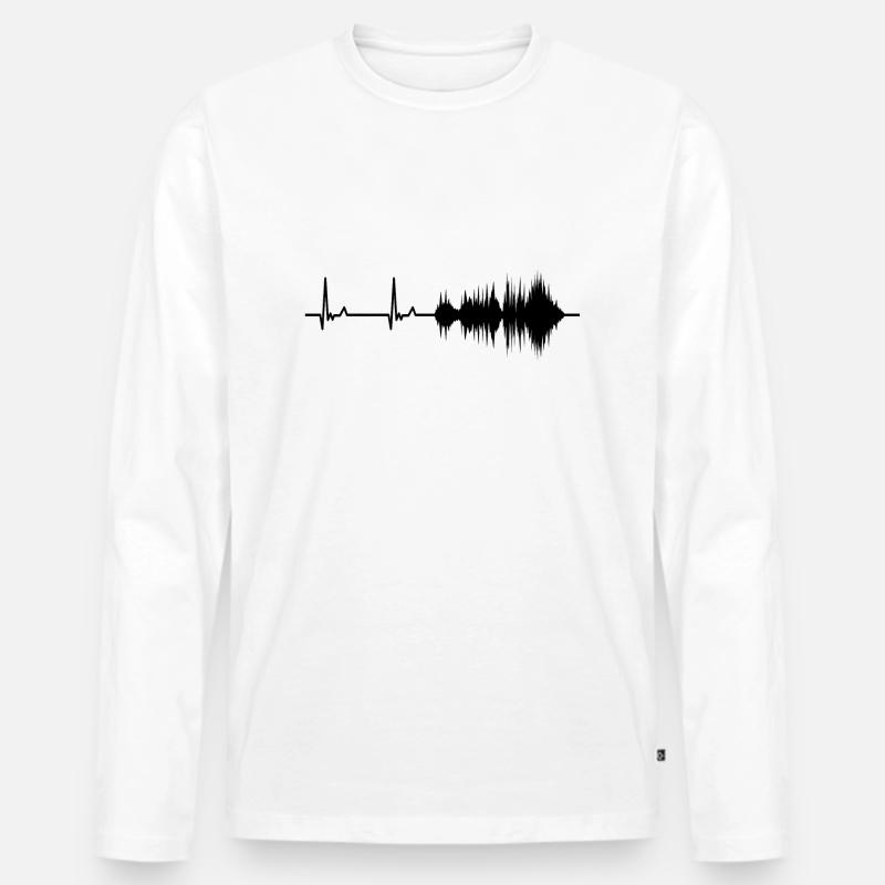 Tontechniker Herzschlag - Männer Premium Bio Langarmshirt - Weiß