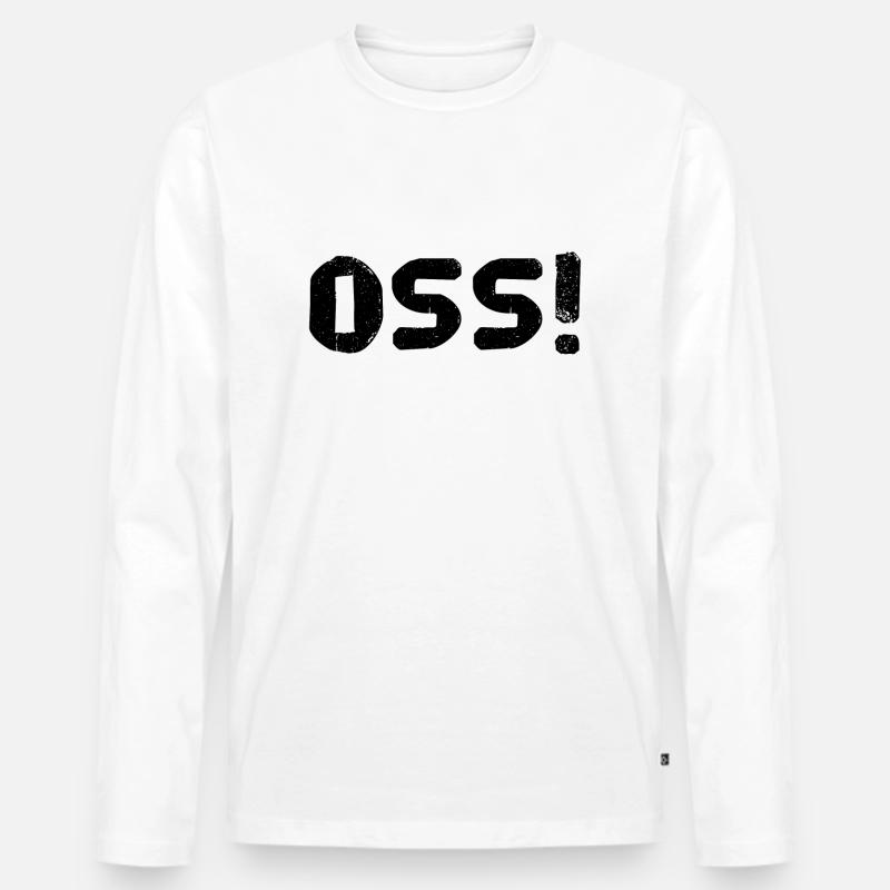 Kampfsport Oss Osu - Männer Premium Bio Langarmshirt - Weiß