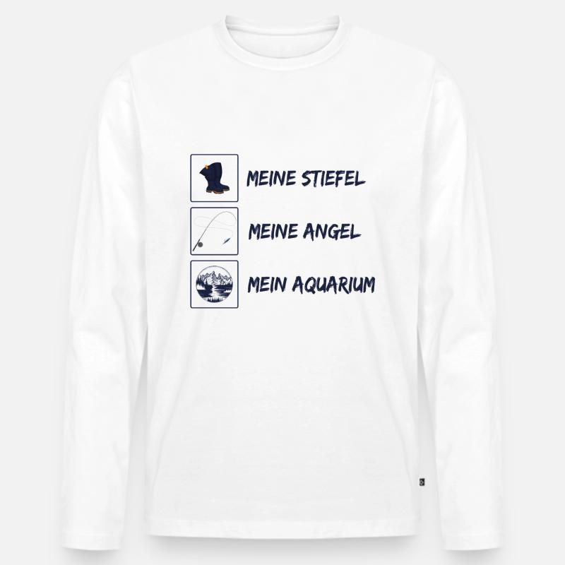 Angler Statement Spruch - Männer Premium Bio Langarmshirt - Weiß