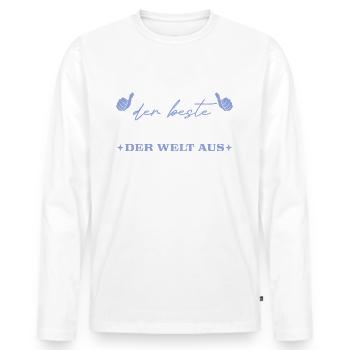 Bester Papa der Welt Vatertag - Männer Premium Bio Langarmshirt - Weiß - Vorne - Nico (187cm)