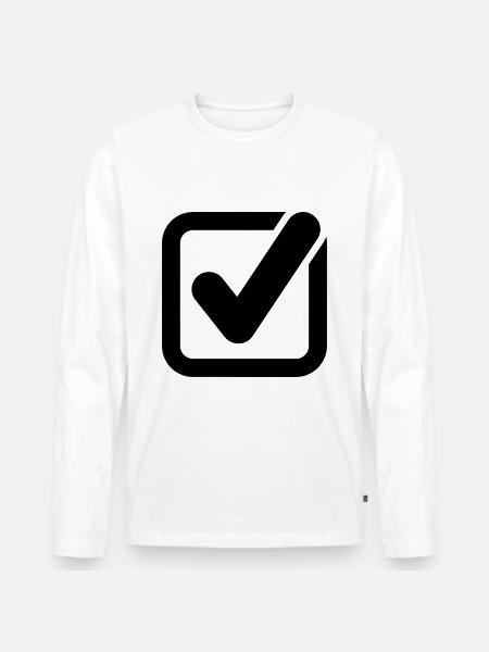 hook symbol icon - Men's Premium Organic Long Sleeve Shirt - white