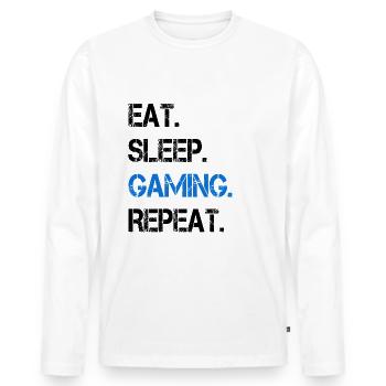 Gaming - T-shirt manches longues Premium bio Homme - blanc - Devant - Nico (187cm)