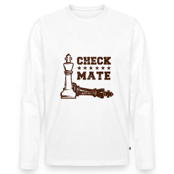 Échecs échec et mat Échecs disant - T-shirt manches longues Premium bio Homme - blanc - Devant - Nico (187cm)