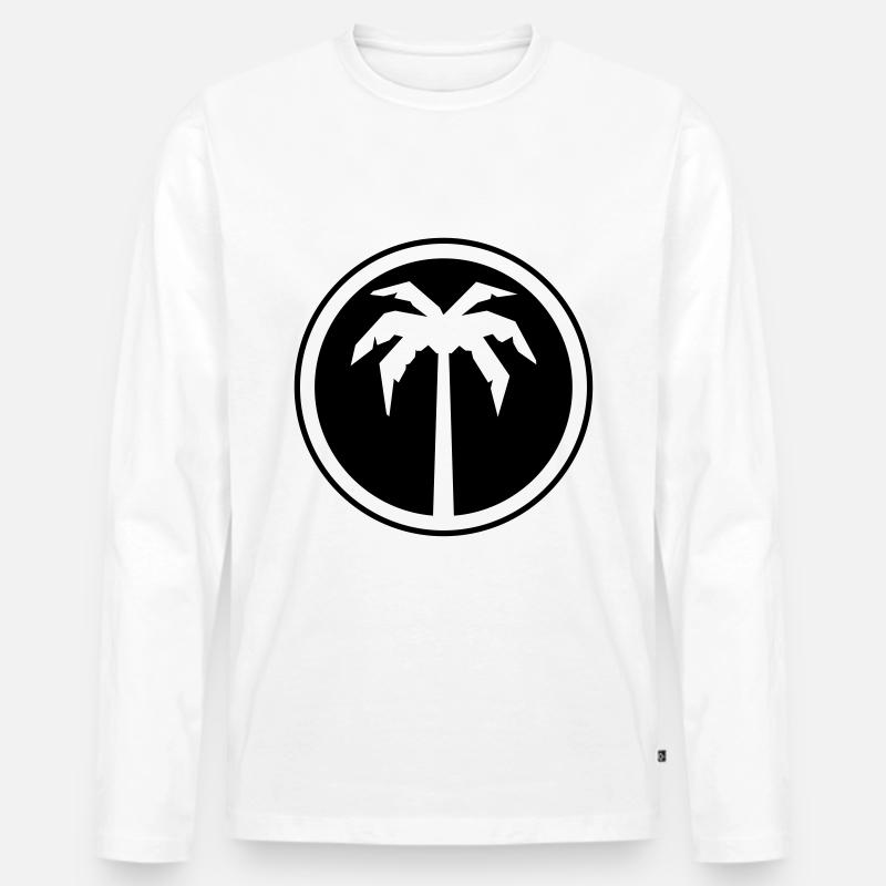 palm tree icon symbol - Men's Premium Organic Long Sleeve Shirt - white