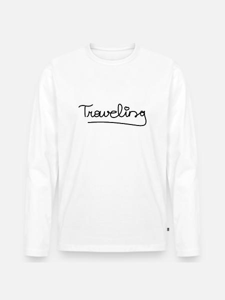 Traveling <3 - Männer Premium Bio Langarmshirt - Weiß