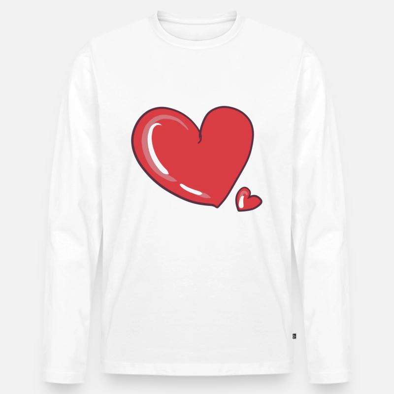 herzen herz - Männer Premium Bio Langarmshirt - Weiß