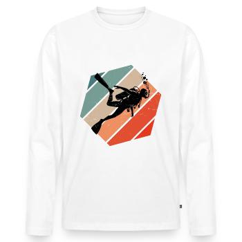 Plongée sous-marine Plongée sous-marine Plongée sous-marine Plongée sous-marine - T-shirt manches longues Premium bio Homme - blanc - Devant - Nico (187cm)