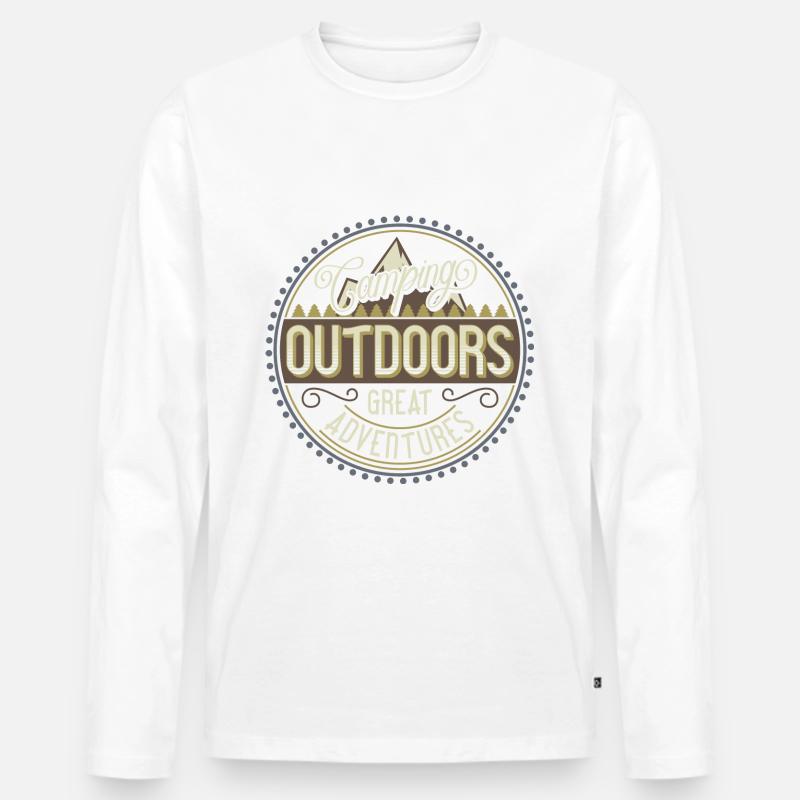 Camping Outdoors - Männer Premium Bio Langarmshirt - Weiß