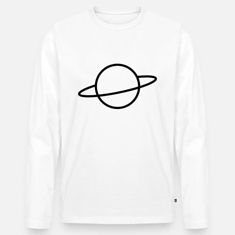 Planet - Männer Premium Bio Langarmshirt - Weiß