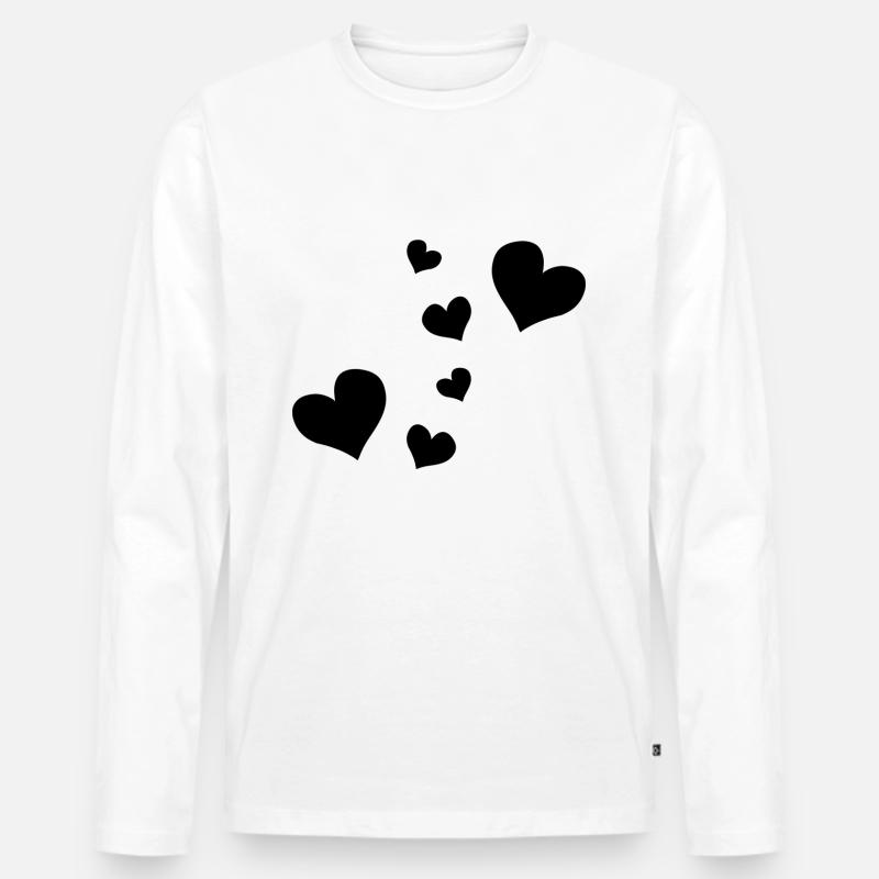 herzen muster herz symbole - Männer Premium Bio Langarmshirt - Weiß