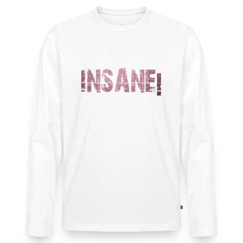INSANE Text, Word, grunge - T-shirt manches longues Premium bio Homme - blanc - Devant - Nico (187cm)