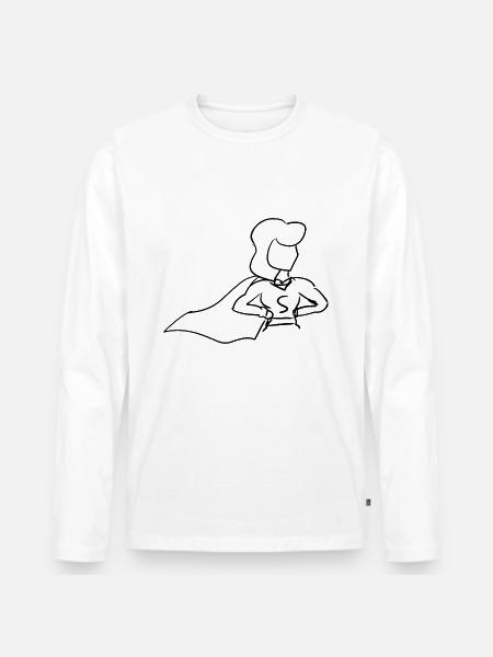Anime Heldin - Männer Premium Bio Langarmshirt - Weiß