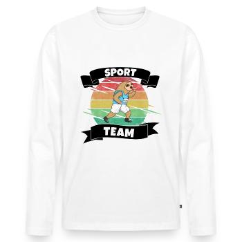 Sport - Men's Premium Organic Long Sleeve Shirt - white - Front - Nico (187cm)