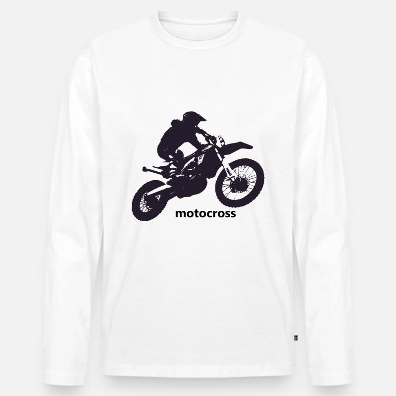 motocross - Männer Premium Bio Langarmshirt - Weiß